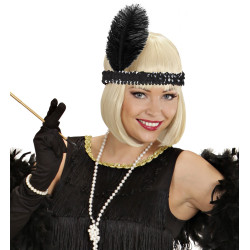 Čelenka charlestonová černá retro